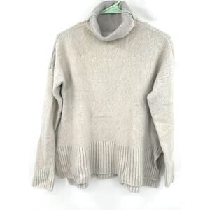 Lou & Grey‎ Size L Long-Sleeved Turtleneck Pullover Sweater Gray Warm Wool